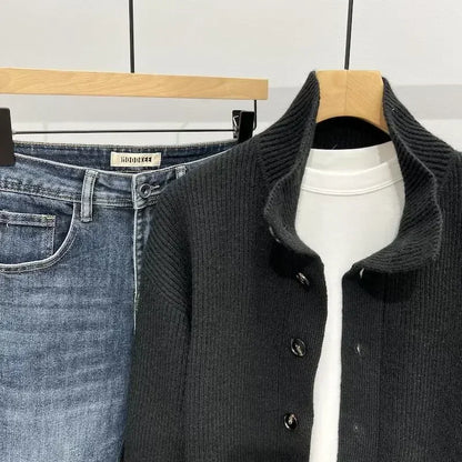 Herren Strick-Cardigan mit Knopfleiste – Lässiger Freizeit-Look, Ideal für Alltag und Büro