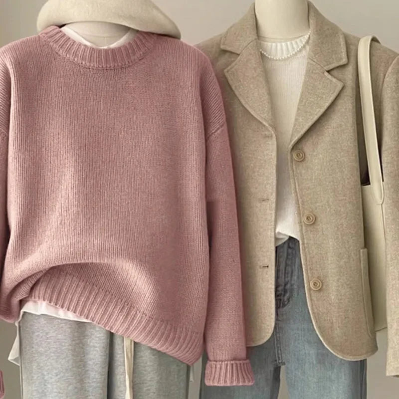 Damen Strickpullover im lässigen Oversize-Stil für Alltag und Freizeit