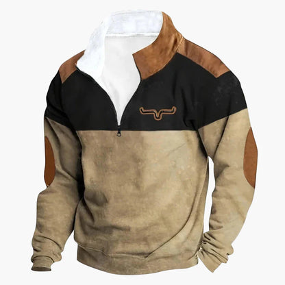 Herren Wild West Vintage Fleece Pullover – Western Style Outdoor Freizeit
