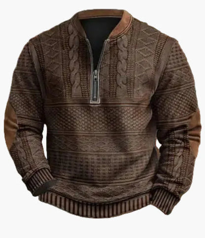 Herren Pullover Halbzipper Strick-Design Freizeit Herbst/Winter Warm Sweatshirt