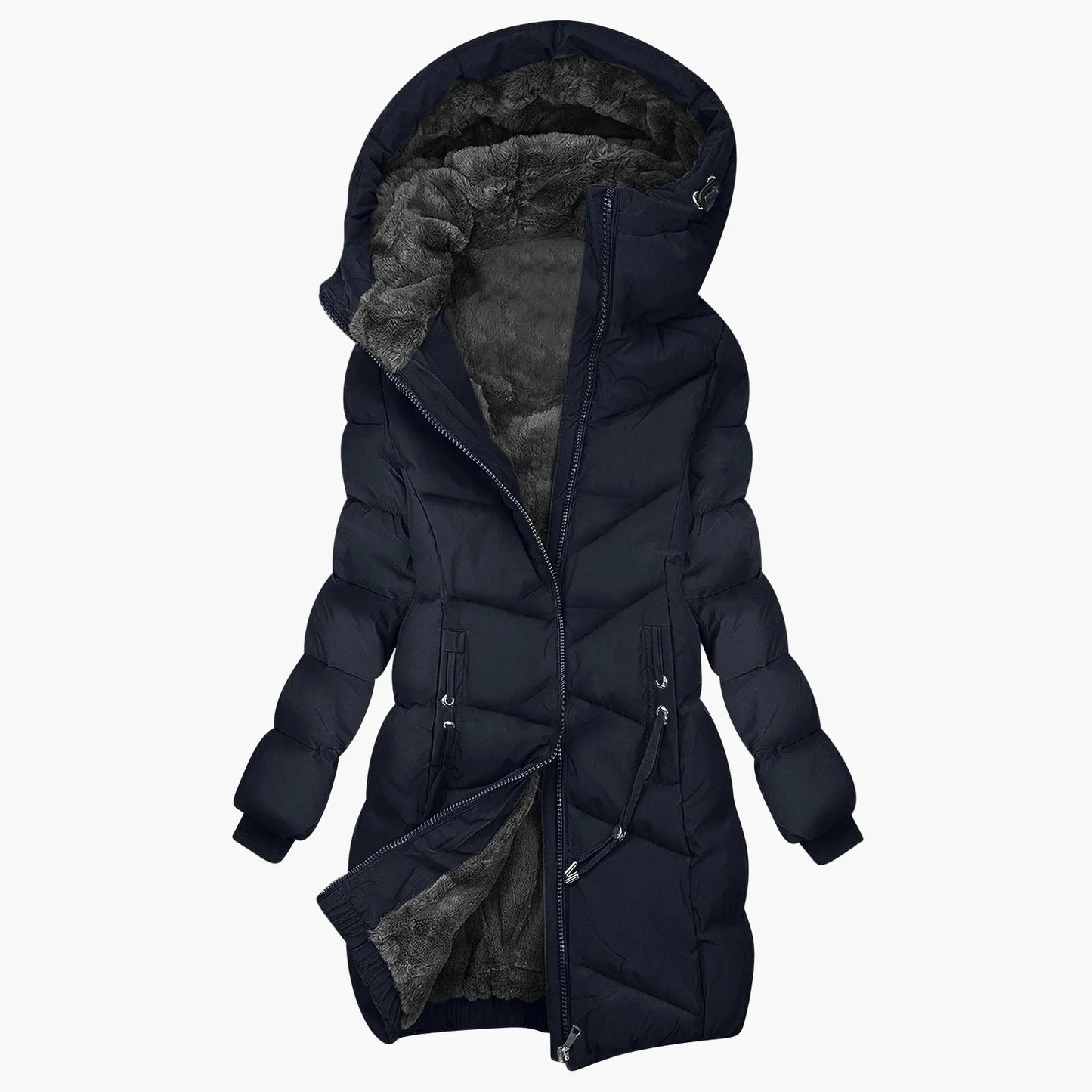 Damen Winter Steppmantel mit Kapuze – Warme, Winddichte Daunenjacke für Alltag & Outdoor