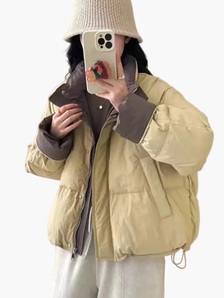 Damen Winter Steppjacke im Oversize Stil – Lässige Outdoor Pufferjacke für Alltag & Freizeit