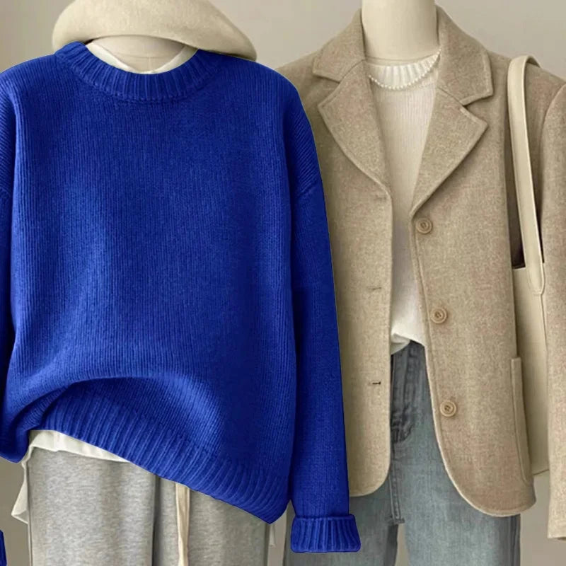 Damen Strickpullover im lässigen Oversize-Stil für Alltag und Freizeit