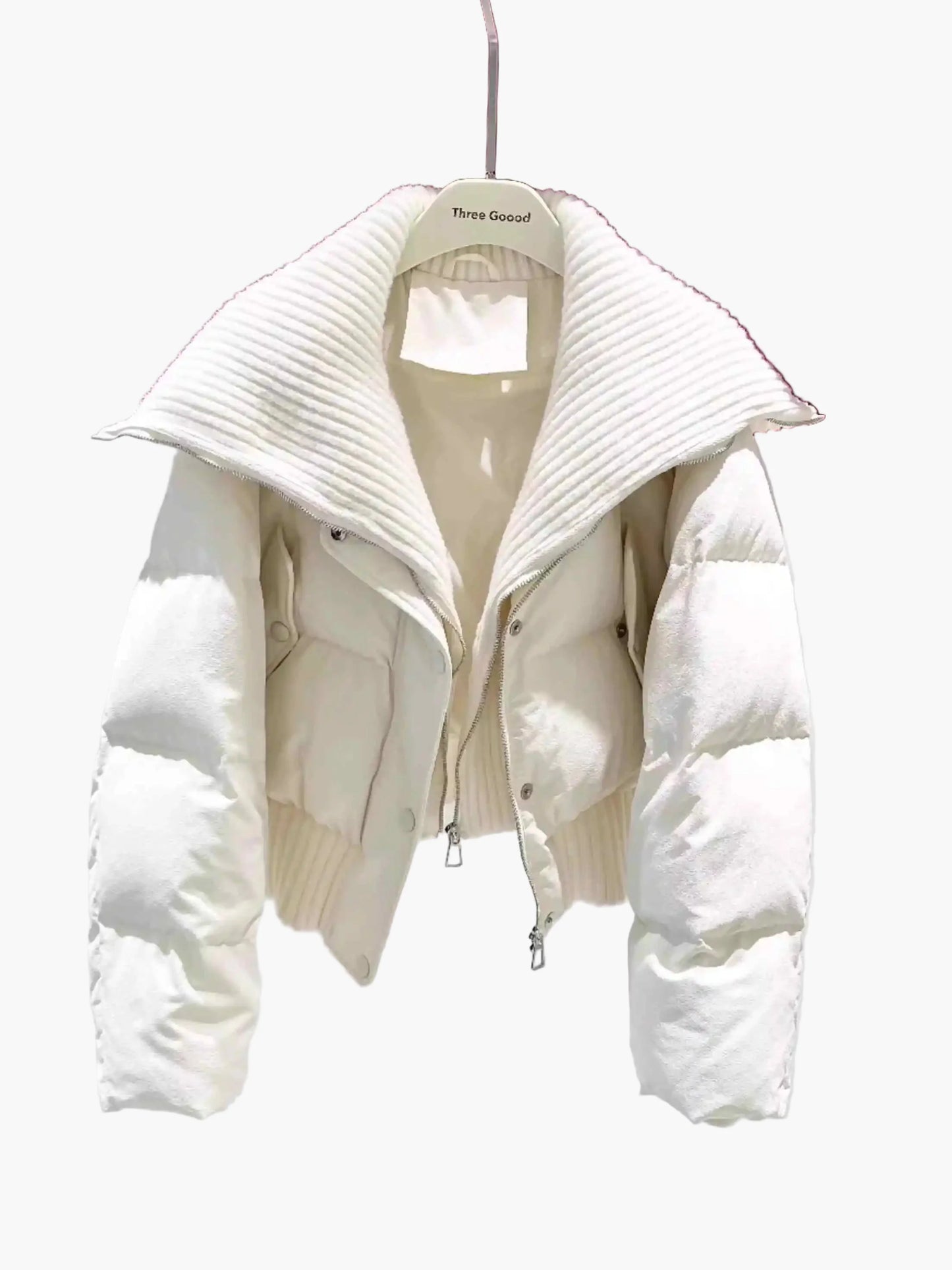 Damen Steppjacke mit breitem Kragen – Modischer Wintermantel für Alltag und Freizeit