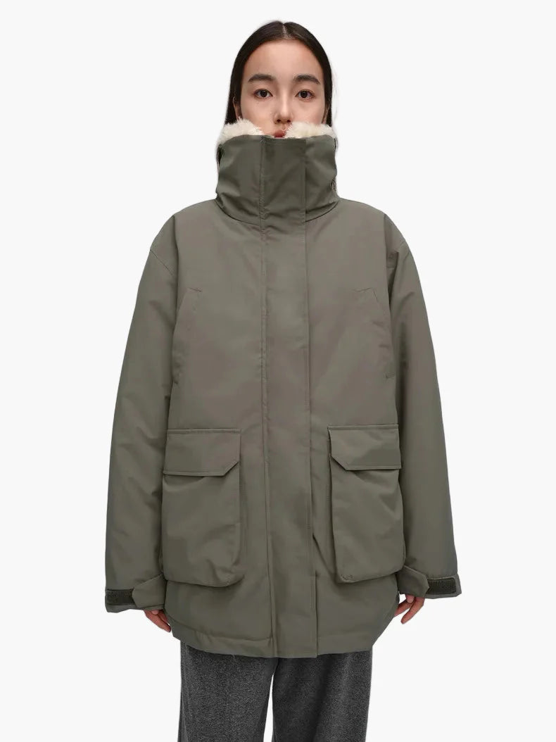 Damen Winterparka mit Teddykragen – Lässiger Outdoor Mantel für kalte Tage