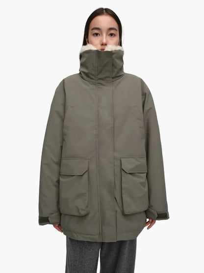 Damen Winterparka mit Teddykragen – Lässiger Outdoor Mantel für kalte Tage