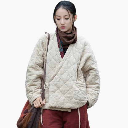 Damen Steppjacke im Vintage-Stil – Komfortabler Freizeitlook, asiatisch inspiriert
