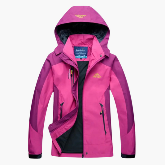 Damen Outdoor Wanderjacke mit Kapuze – Atmungsaktiv, Wind- & Wasserdicht, Ideal für Trekking & Camping