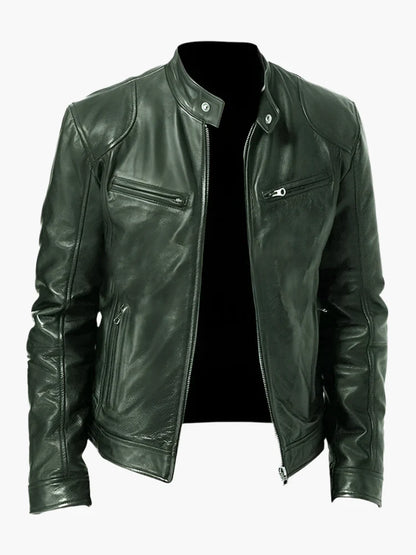 Herren Lederjacke im Biker-Stil – Klassische Allrounder Jacke für Freizeit und Alltag