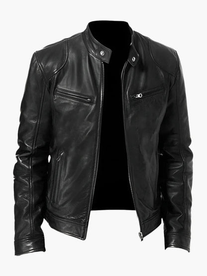 Herren Lederjacke im Biker-Stil – Klassische Allrounder Jacke für Freizeit und Alltag