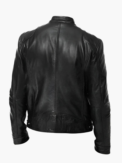 Herren Lederjacke im Biker-Stil – Klassische Allrounder Jacke für Freizeit und Alltag
