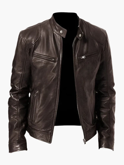 Herren Lederjacke im Biker-Stil – Klassische Allrounder Jacke für Freizeit und Alltag