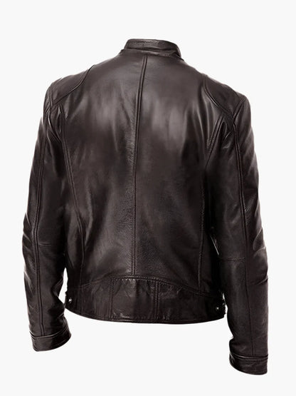 Herren Lederjacke im Biker-Stil – Klassische Allrounder Jacke für Freizeit und Alltag