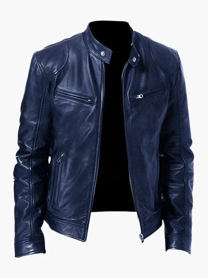 Herren Lederjacke im Biker-Stil – Klassische Allrounder Jacke für Freizeit und Alltag