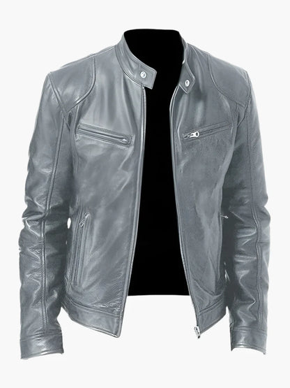 Herren Lederjacke im Biker-Stil – Klassische Allrounder Jacke für Freizeit und Alltag