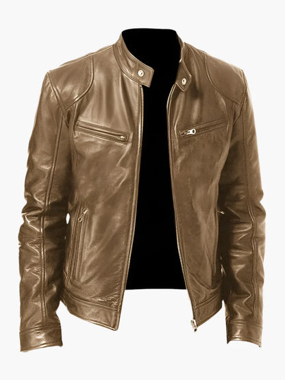 Herren Lederjacke im Biker-Stil – Klassische Allrounder Jacke für Freizeit und Alltag