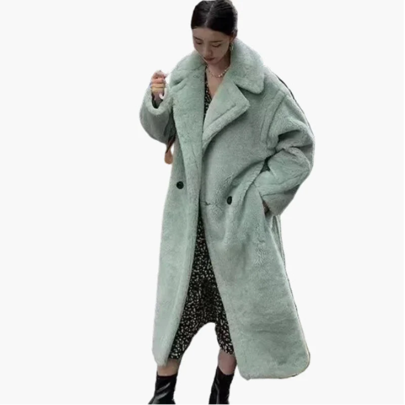 Damen Kuscheliger Oversize Wintermantel – Modischer Langer Plüsch Mantel für Alltag & Streetstyle