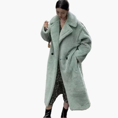 Damen Kuscheliger Oversize Wintermantel – Modischer Langer Plüsch Mantel für Alltag & Streetstyle