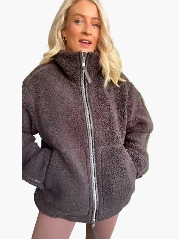 Damen Teddyfell Oversize Winterjacke – Modischer Kuschel-Look für Alltag und Freizeit