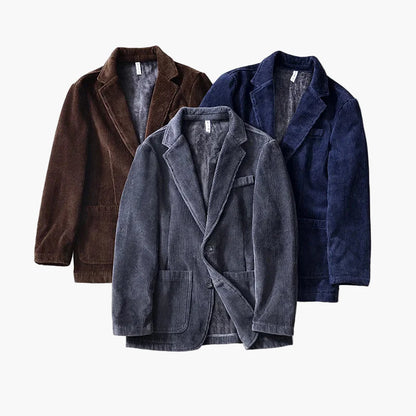 Herren Cord Blazer mit Fleece-Futter – Eleganter Freizeitjacke für Herbst und Winter