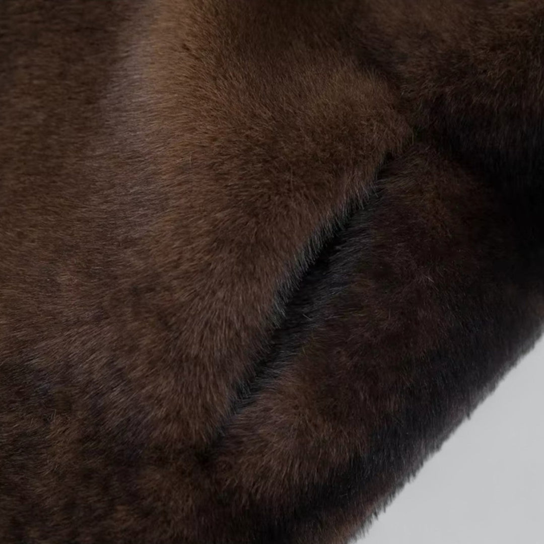 Damen Langer Kunstfell-Mantel – Eleganter Winter Trenchcoat für stilvolle Outfits