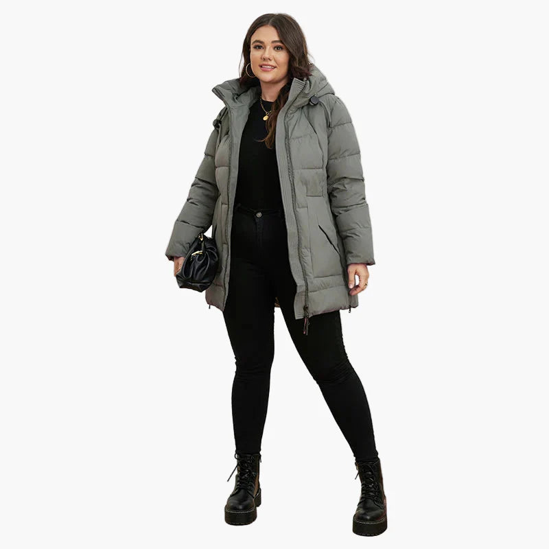 Damen Winter Steppjacke mit Kapuze – Komfortabler, modischer Outdoor-Parka für kalte Tage, Plus Size