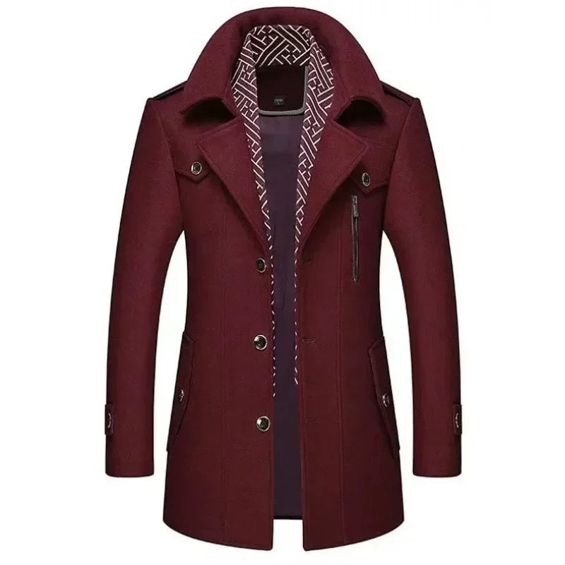 Herren Klassischer Wintermantel – Eleganter Business Trenchcoat für Alltag und Büro