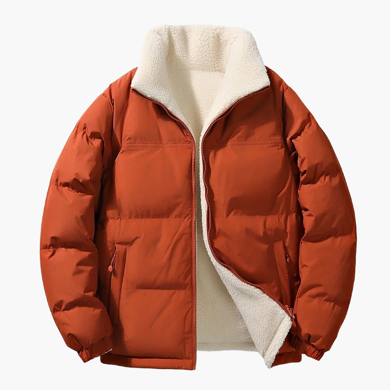 Herren Winterjacke Urban Style mit Stehkragen und Fleece-Futter, Lockerer Schnitt, Alltag & Outdoor