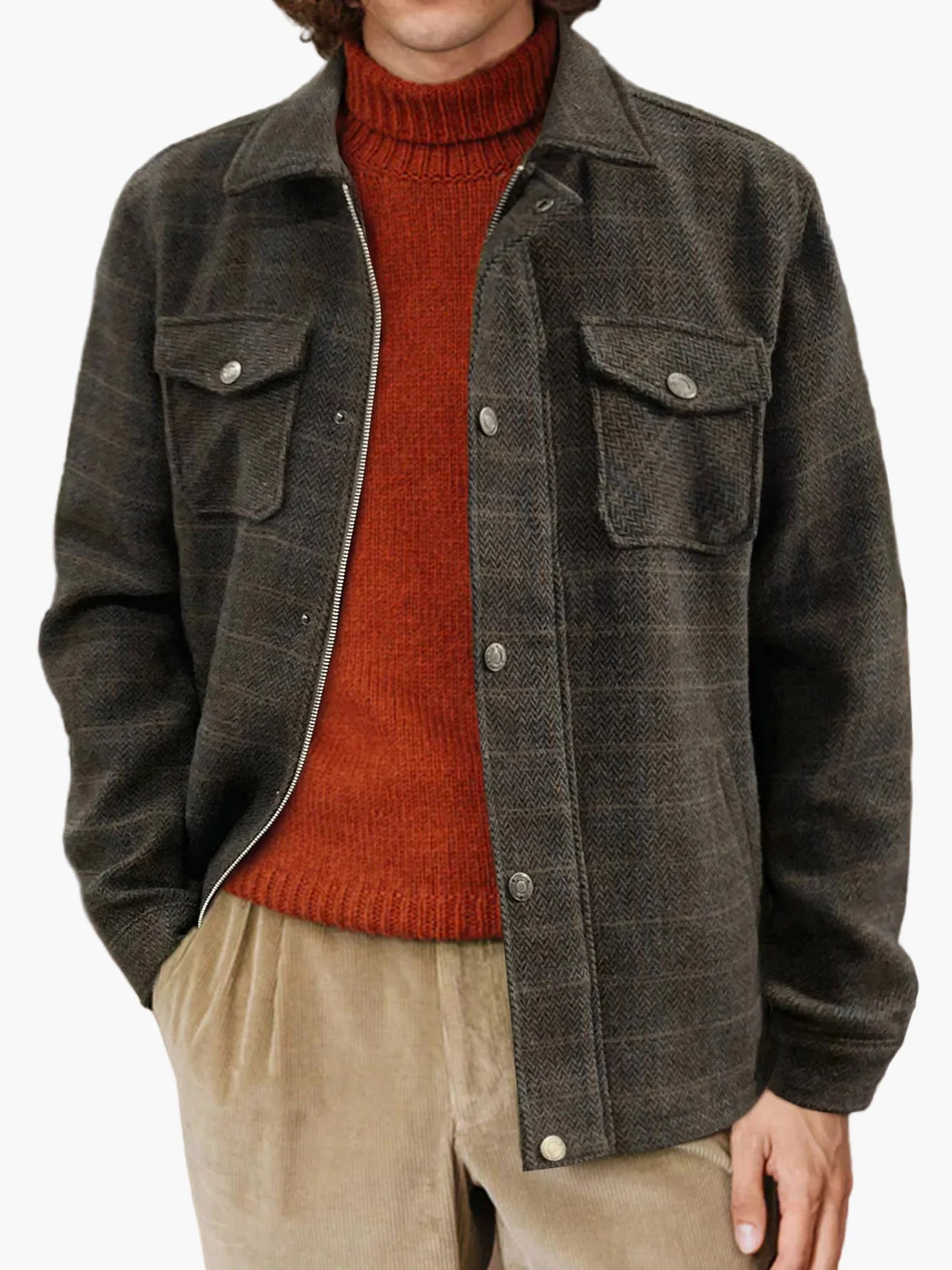 Herren Wolljacke im Vintage-Stil für Freizeit und Alltag