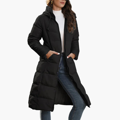 Damen Steppmantel Winterjacke mit Kapuze – Langer Puffermantel für Alltag & Streetwear