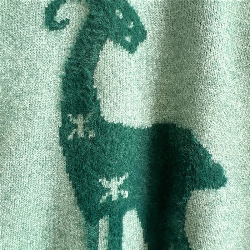 Elise - Hässlicher Weihnachtspulli - Weicher Strickpullover mit Rentier- und Schneemuster