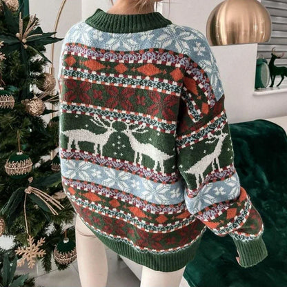 Eliane - Hässlicher Weihnachtspulli - Winterpullover mit Allover-Print