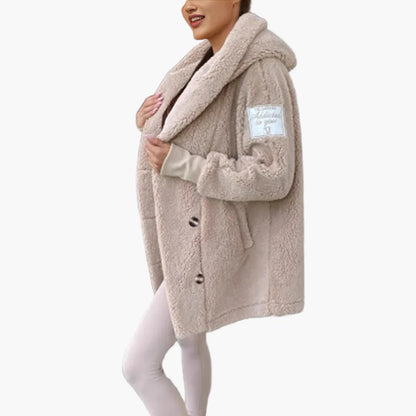 Damen Teddyfell Kapuzenmantel – Kuscheliger Oversize Wintermantel für Alltag und Freizeit