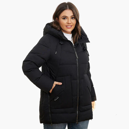 Damen Winter Steppjacke mit Kapuze – Komfortabler, modischer Outdoor-Parka für kalte Tage, Plus Size
