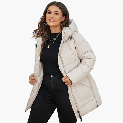 Damen Winter Steppjacke mit Kapuze – Komfortabler, modischer Outdoor-Parka für kalte Tage, Plus Size