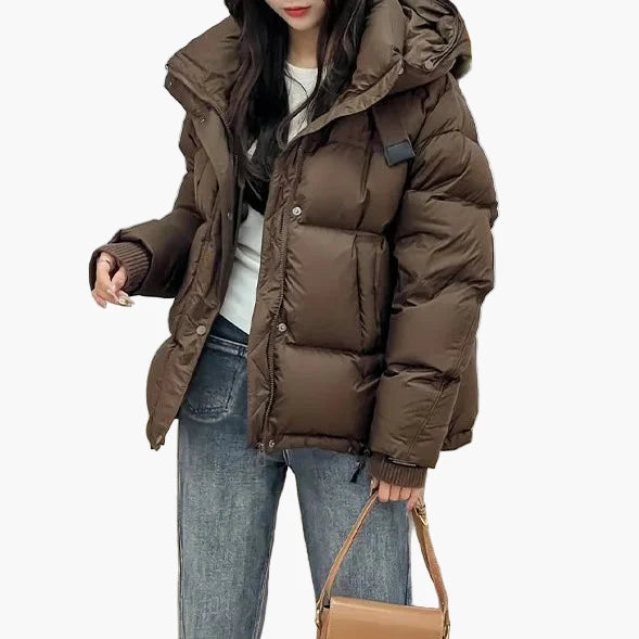 Damen Winter Steppjacke mit Kapuze – Modischer Outdoor Puffer Mantel für Alltag & Freizeit