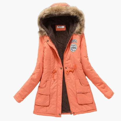 Damen Winterparka mit Kunstfellkapuze und Fleece-Innenfutter – Modischer Koreanischer Mantel für kalte Tage