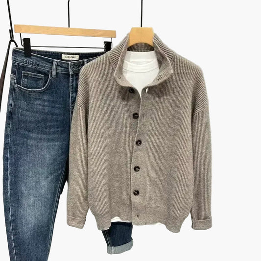 Herren Strick-Cardigan mit Knopfleiste – Lässiger Freizeit-Look, Ideal für Alltag und Büro