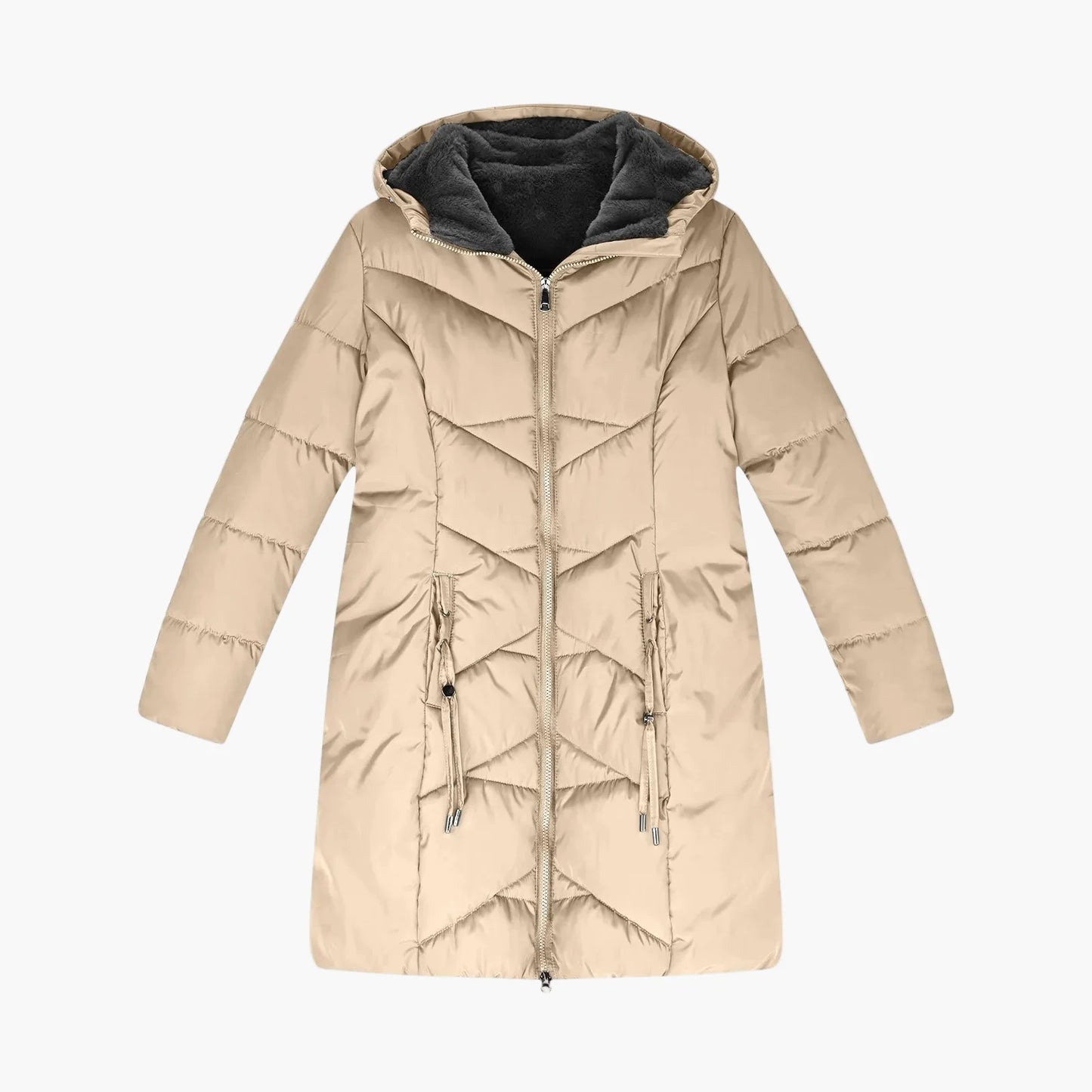 Damen Winter Steppmantel mit Kapuze – Warme, Winddichte Daunenjacke für Alltag & Outdoor