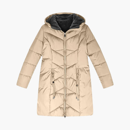 Damen Winter Steppmantel mit Kapuze – Warme, Winddichte Daunenjacke für Alltag & Outdoor