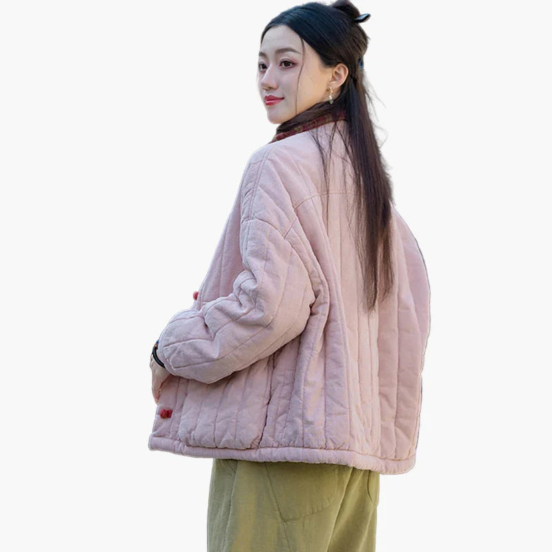 Damen Steppjacke im Vintage-Stil – Bequeme Freizeitjacke für Herbst & Winter