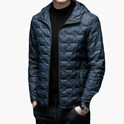 Herren Daunenjacke für Winter Outdoor & Freizeit – Leichte Steppjacke mit Kapuze