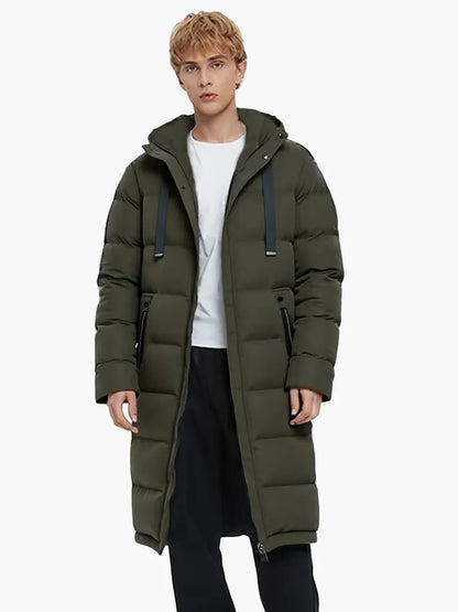 Herren Winter Steppmantel Parka Lang mit Kapuze – Lässiger Stil für Freizeit und Outdoor