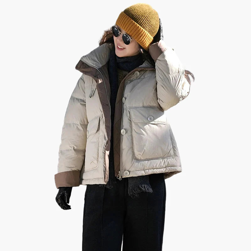 Damen Steppjacke Winter Kurzjacke Casual Outdoor Alltag