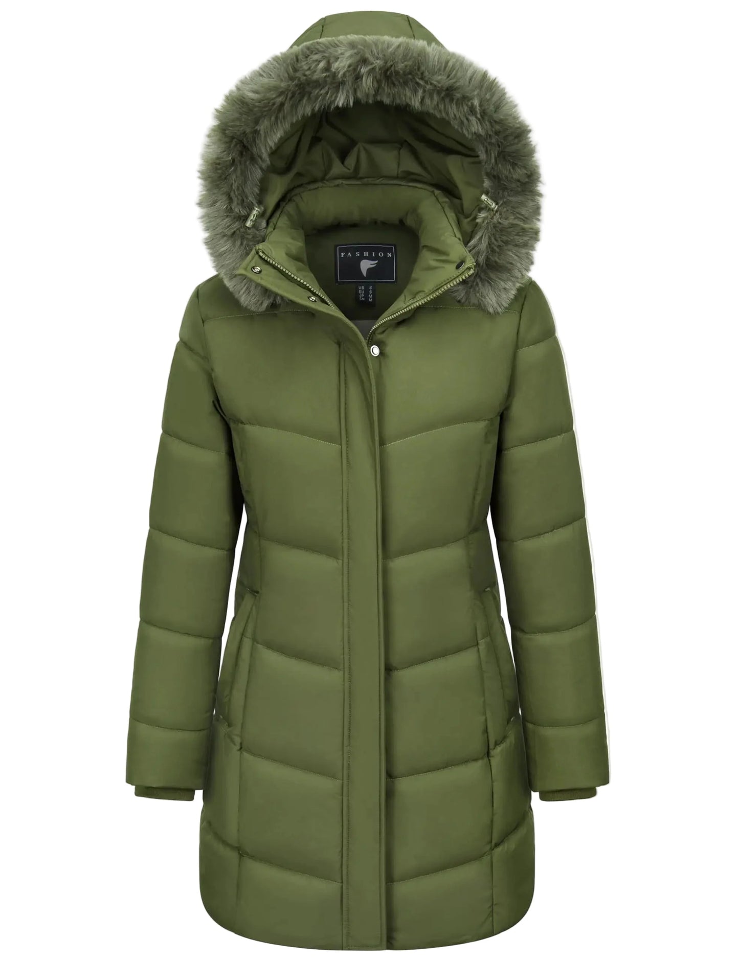 Damen Winter Steppmantel mit Kapuze – Modischer langer Pufferjacke für Alltag & Outdoor