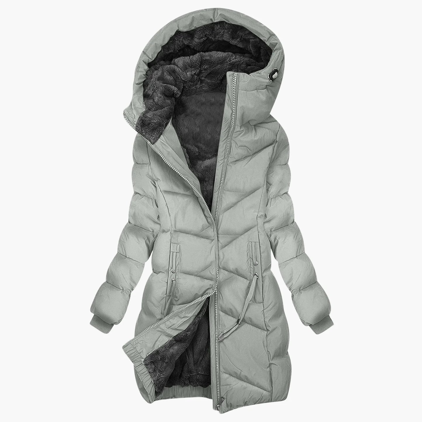 Damen Winter Steppmantel mit Kapuze – Warme, Winddichte Daunenjacke für Alltag & Outdoor