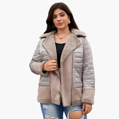 Damen Winterjacke Steppjacke mit Kunstfellkragen – Modischer Alltagsbegleiter