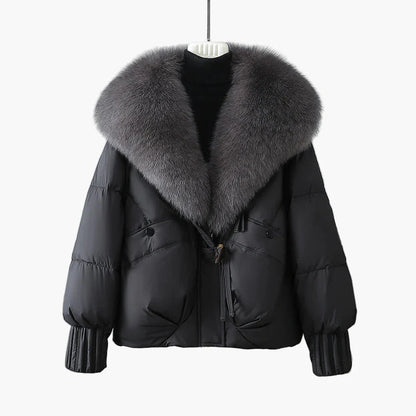 Damen Winterjacke mit großem Kunstfellkragen – Eleganter, warmer Steppmantel für Alltag und Freizeit