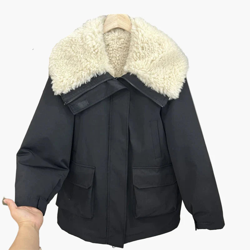 Damen Winterparka mit Teddykragen – Lässiger Outdoor Mantel für kalte Tage
