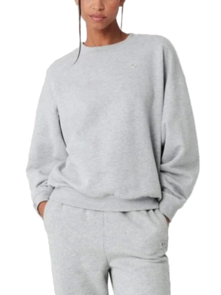 Damen Oversize Sweatshirt Freizeit Lässig Basic